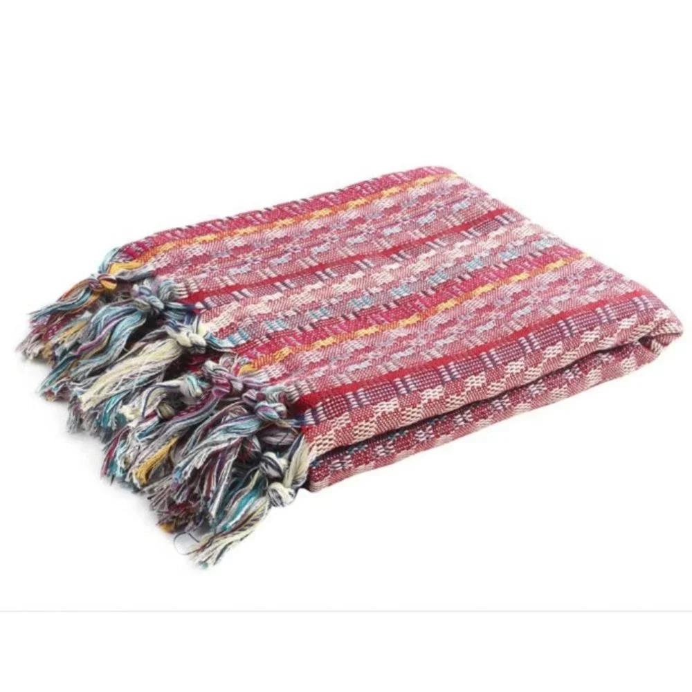 4 Red Bohemian Towels - 100% Turkish Cotton Beach Bath Towel